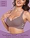 Quttlzze Scalloped Lift Bras for Women No Underwire Buttery Soft Push Up Wireless Bras V Neck Seamless Bralettes Grey,XL