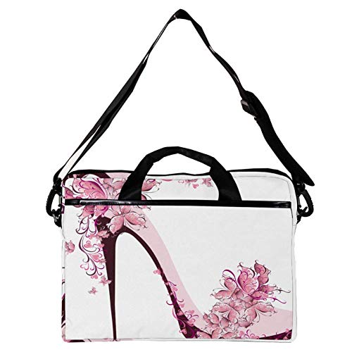 Maletín portátil 15 pulgadas rosa con estampado floral elegante 2