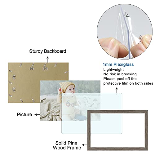 Coreaet 24X36 Poster Frames, 24 X 36 Frame, 2 Pack Large Picture Frames 24 By 36, Rustic Wood Grain Photo Frames, Pre-Installed Hanging Hooks For Wall Mounting In Horizontal And Vertical #TOP2