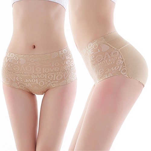 Hip Enhancer Padded Pants Shaper Seamless Fake Ass Pads Panties Buttocks Push Up Lingerie Women Underwear Butt Up Briefs (Beige, L) #TOP4