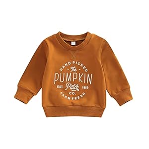 Toddler Baby Halloween Outfit Boy Girl Pumpkin Sweatshirt Crewneck Pullover Sweater Long Sleeve Shirt Fall Clothes