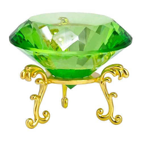 Presse-papier en cristal de 7,9 cm avec socle, objet d'art raffiné