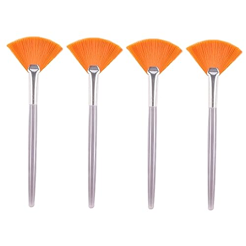 OHPHCALL Facial Fan Makeup Brush Kit 4 Pcs Gentle Brushes for Sensitive Skin Sturdy