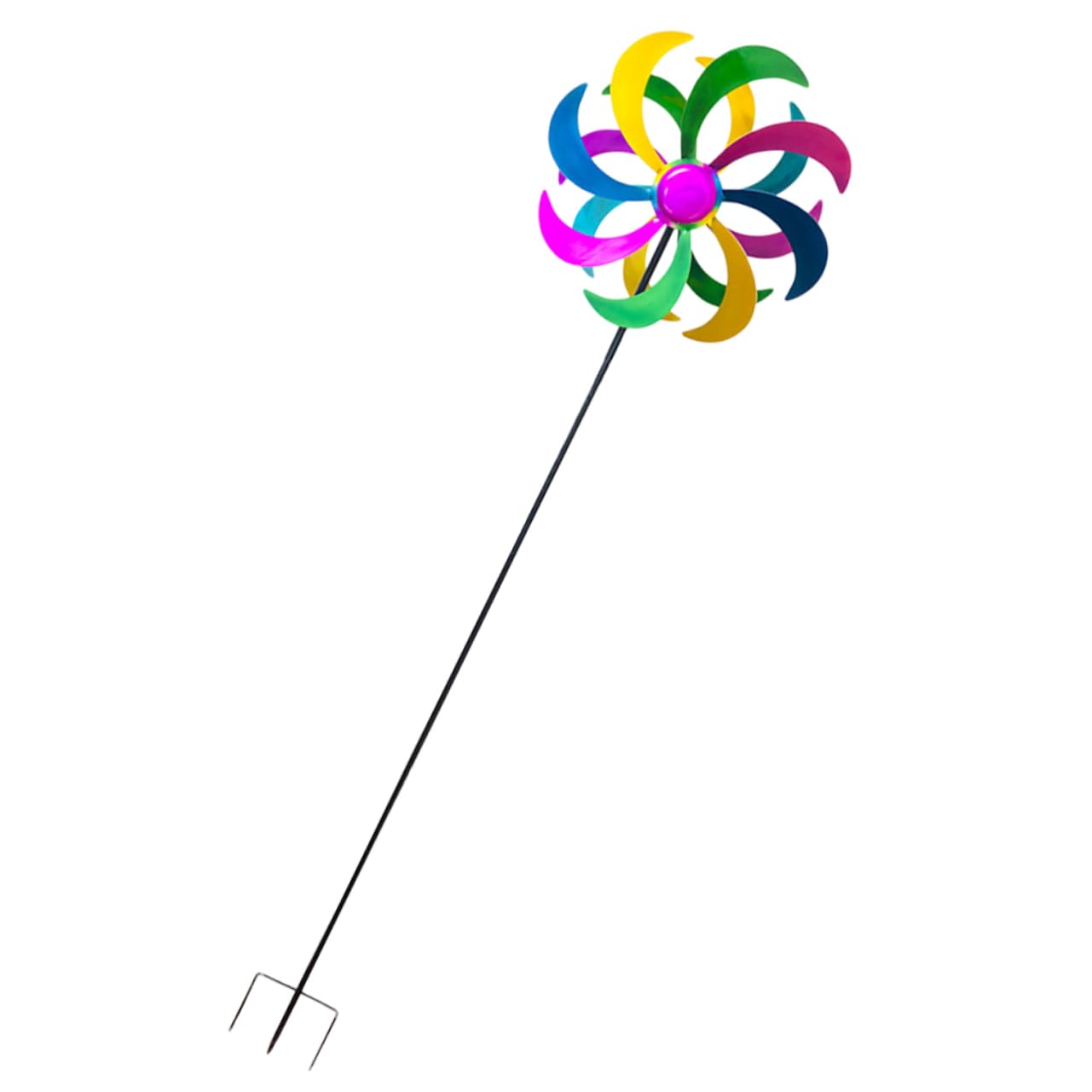 Buntes Windrad Spielzeug aus Eisen als Dekorative Gartenstecker Deko | 1 Stück, für Rasenflächen und Gartenpartys, Farbenfrohe Optik mit Hübschem Design