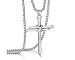 ADoor Men's Stainless Steel Nail Cross Pendant Necklace With 24 Inch Chain for Men Silver