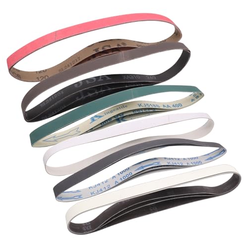 1 x 30 Inch Sanding Belts for Knife Sharpening, 3 Pcs Each of 120 240 400 800 1000 5000 Grit Sander Belts for Knives Metal Polishing,18 Pack
