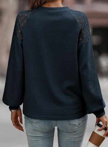 Save 25% on EVALESS Women's Lace Patchwork Knit Tops - Image 3