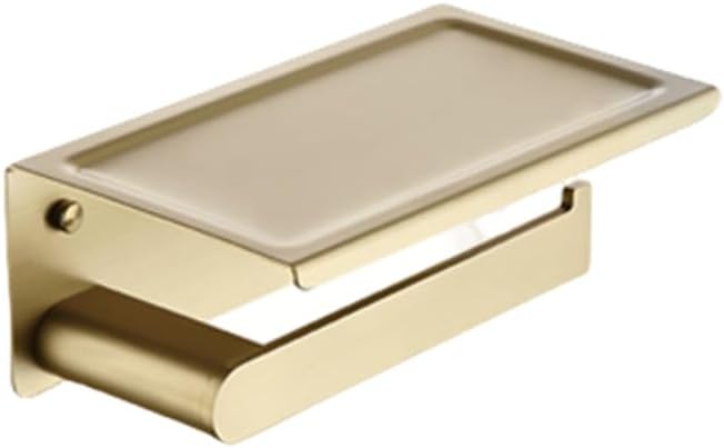 Brushed Gold Toothbrush Cup Towel Rack Clothes Hook Toilet Paper Tissue Holder Towel Bar Shelf Soap Dish Bathroom Accessories,Paper Platform B