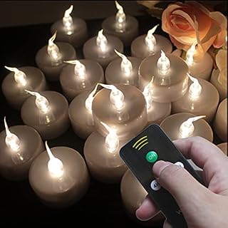 Wilrigir Flameless Candle Remote-Controlled LED Tea Light, Warm White Battery-Operated LED Votive Candle, Realistic and Bright Faux Tea Lights, for Season&Festive Celebration, Pack of 12