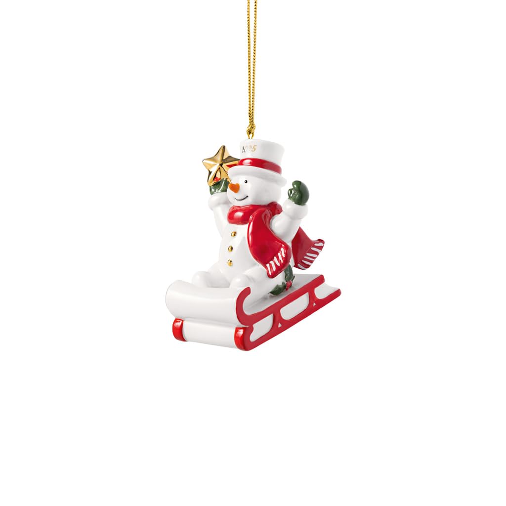 Villeroy & Boch Christmas Classics - Decorazione a forma di pupazzo di neve, 6,​5 x 4,​5 x 9,​5 cm