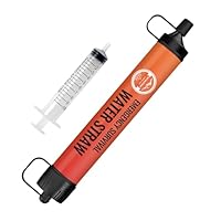 Wasserfilter Outdoor - Trinkwasserfilter für 3000 Liter Filtergenauigkeit bis zu 0,1 Mikron, Entfernt 99,99% aller Bakterien - Water Filter für Notfall, Survival & Camping,BPA-frei,Orange