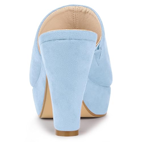 Image of Allegra K Women's Open Toe Platform Chunky Heel Slides Sandals