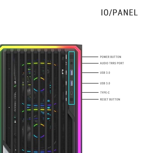 Image of Ant Esports Mesh X 360 Mid-Tower Computer Case /Gaming Cabinet - Black | Pre-Installed 4 ARGB Fans