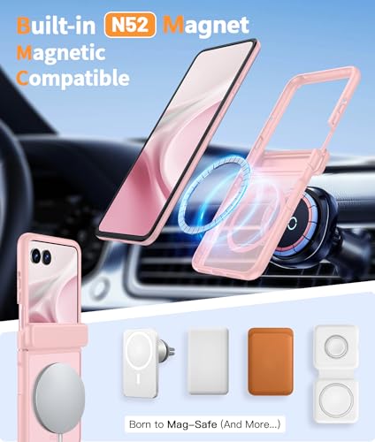 Image of FNTCASE for Motorola Razr 2026 Case: Moto Razr 2025 Case [Hinge Protection] Translucent Matte Cases [Compatible with Magsafe] [Screen Protector] Military Grade Shockproof Protective Phone Cover