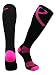 TCK Pink Ribbon Awareness Over the Calf Socks (Black/Neon Pink, Large)