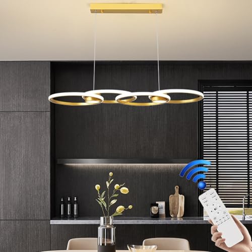 Lustre LED moderne télécommandé à intensité variable pour séjour - 2