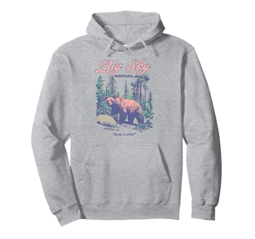 Big Sky Montana Bear Souvenir Graphic Sudadera con Capucha