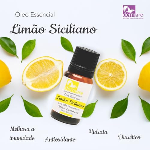 DERMARE Oleo Essencial De Limão Siciliano Dermare Amarelado 10Ml