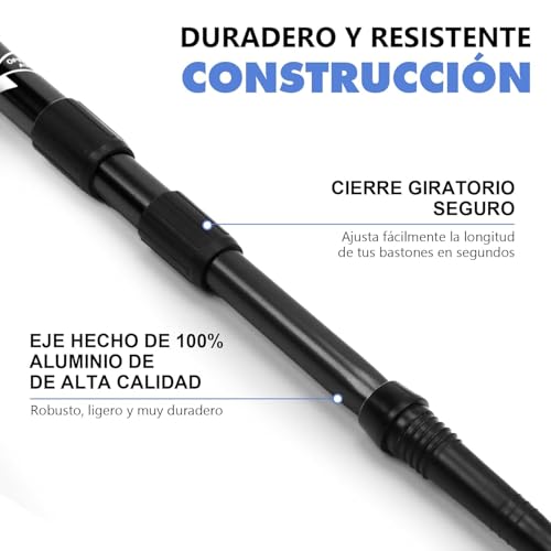 Image of Hiking Trekking Poles, 2 Pack Collapsible,Lightweight, Anti Shock, Hiking or Walking Sticks,Adjustable Hiking Pole for Men and Women (2pcs Black)
