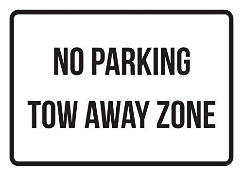 Metal Sign No Parking Tow Away Zone Business Safety Traffic Signs Black for Outdoor & Indoor, 8"x12"