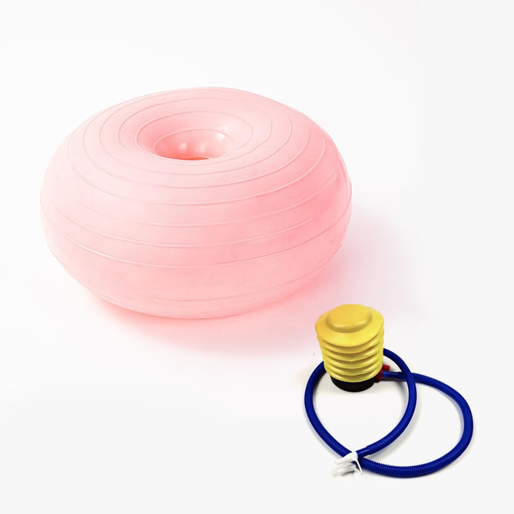 TOMVAES Yoga Ball Chair, Flexible and Inflatable Seating Donut Ball Chair with Hand Pump, Exercise Donut Yoga Ball Workout Core Training Stability Ball for Yoga Pilates Balance Training