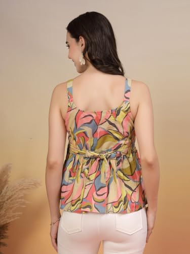 Image of COTLAND Fashions Designer Pre-Shrunk Cotton Peplum Top for Women