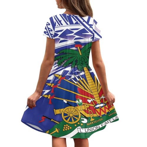 Girls Short Sleeve Dress 3D Print Unique Casual Kids Dresses Dress for Kids 2-14T Custom Design2