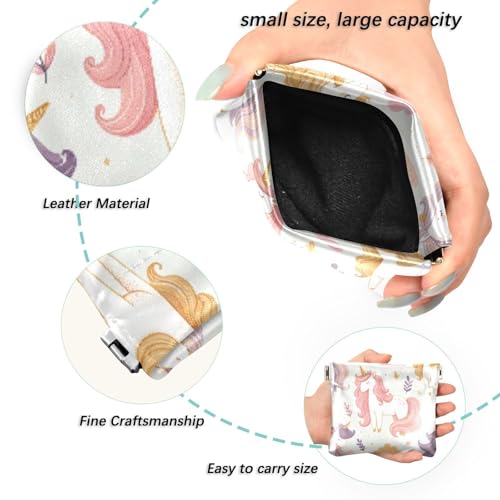 Cute Horse Coin Purse Leather Pouch Change Purse, Squeeze Coin Pouch for Cards, Keys & Lipsticks, Unisex2