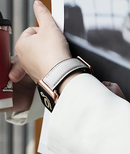 Image of BINLUN Leather Silicone Bands Compatible with Apple Watch 38mm 40mm 41mm 42mm 44mm 45mm 46mm 49mm Sweatproof Replacement Strap for iWatch 11 /10 /9 /8 /7 /6 /5 /4 /3 /2 /1 /Ultra /SE Men Women