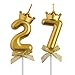 27th 72nd Birthday Candles, Gold 72 27 Year Old Cake Topper Number Birthday Candles, Happy Birthday Party Decorations Gifts for Women Men