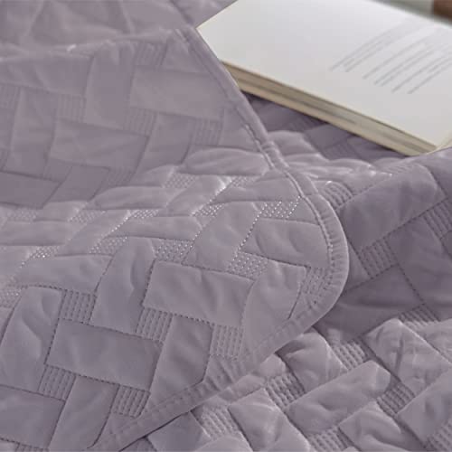 Image of Bedsure Quilts King Size - Lightweight Bedspreads King Size with Basket Weave Pattern, Soft Quilt Bedding Set, Purple Comforter Set Coverlet for All Seasons with 2 Pillow Shams (106 inch x 96 inch)
