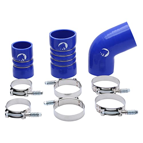 Heavy Duty Silicone Intercooler Boot Kit Compatible with 2006-2010 Chevy Silverado/GMC Sierra 2500/3500 6.6L Duramax Diesel Provides Resistance to Heat, Pressure, Fuel, and Oil (Blue)