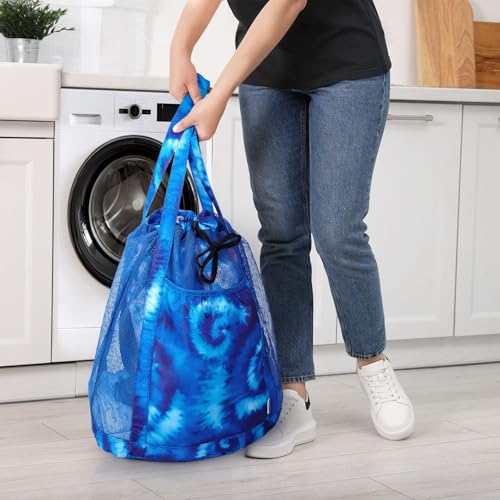 Grand sac à linge en maille de qualité supérieure avec sangles - 6