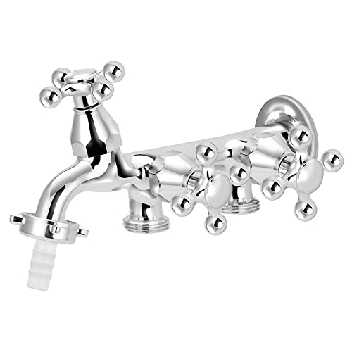 Torneira 3 Saídas Toda Em Metal Cromado