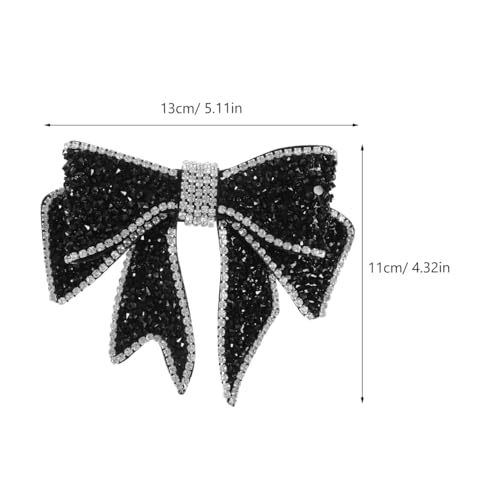 Pearl, fabric and crystal hair clips - 2 piezas accesorios decorativos negros para cabello con moños para niñas y niños miniatura 2