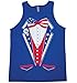 DIRTYRAGZ 250th Anniversary USA Shirt - American Flag Tuxedo Patriotic 4th of July Shirts for Men or Women, Tee or Tank Top – S Tank Blue