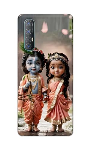 Image of Printed Hard Back Cover for Oppo Reno3 Pro (6.4 inch) Back Cover (Radha Krishna Love -J2) -190724(EA)