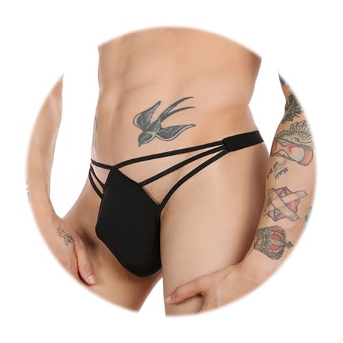 Evankin Mens Sexy Ice Silk Thong Hollow Out G-Strings Comfortable Breathable Underwear Jockstrap4