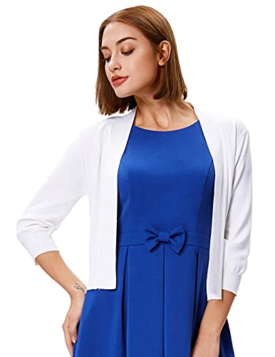 Image of GRACE KARIN Women Cardigan Sweaters Lightweight Knit Cropped Cardigans Trendy 3 /4 Sleeve Shrug Bolero S-3XL