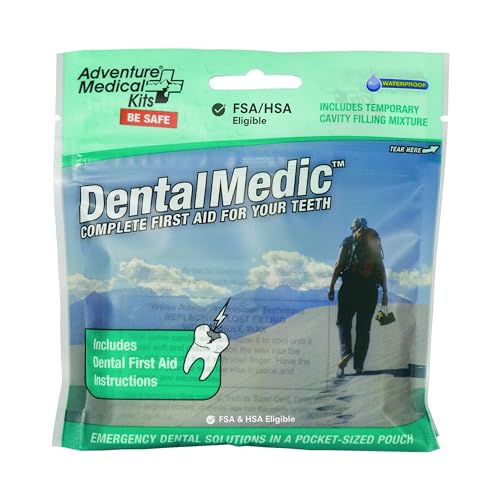 Adventure Medical Kits Dental Medic Kit - Travel Dental Kit for Emergency Tooth Care - Includes Orasol Gel, Tural Tea, Temporary Cavity Filling & More