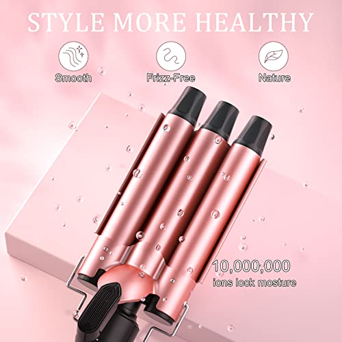 Curling Iron Wand Set, 5 In 1 Wave Hair Curler 0.35-1.25 Inch Interchangeable Ceramic Barrels Crimpers (Pink) #TOP1