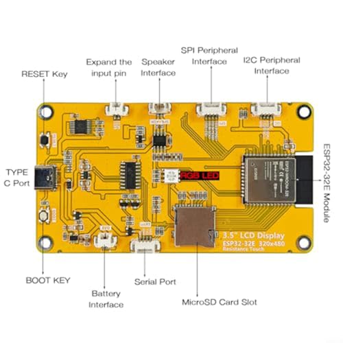 Écran tactile TFT LCD 3,5" haute résolution 320x480 RVB