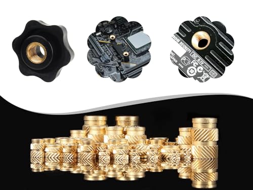 Ziamzra Gewindeeinsatz M4 Einschmelzgewinde 50 Stück Einpressmuttern M4x4x6mm Gewindeeinsätze Messing Threaded Inserts für 3D Druck Zubehör Kunststoffteiledurch Wärme Ultraschall