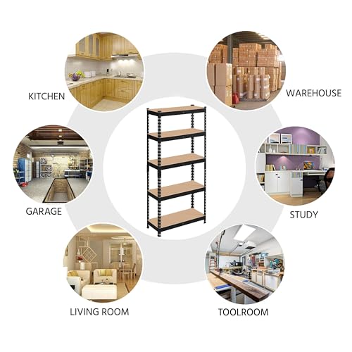 Yaheetech YT-00139009 Standing Shelf Units 5 Tier Shelving Unit Adjustable Garage Shelving Metal Shelving Unit Utility Rack Heavy Duty Industrial Shelving thumb #5