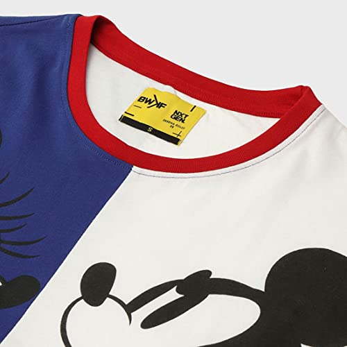 Image of Bewakoof Women Disney All Over Print Multicolor Short Sleeve Roundneck T-Shirt