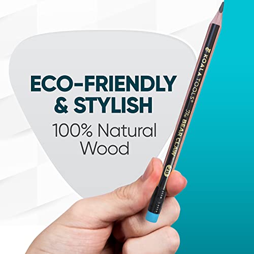 Koala Tools | Bear Claw Pencils (18 Count - 3 X 6-Pack) - Fat, Thick, Strong, Triangular Grip, Graphite, 2B Lead With Eraser - Suitable For Kids, Art, Drawing, Drafting, Sketching & Shading #TOP5