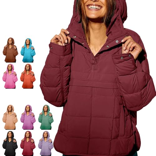 Sweat à capuche matelassé bordeaux veste légère pour week-end en plein air