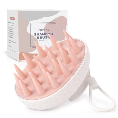 AIMIKE Scalp Massager Shampoo Brush, Pink - Promotes Hair