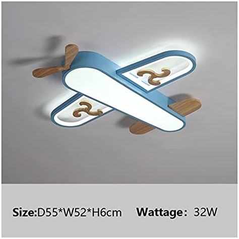 Modern Blue Yellow LED Airplane Chandelier for Bedroom Living Dining Children Baby Room Nursery Nordic Indoor Decor Lighting (Emitting Color : Dimmable(220V))