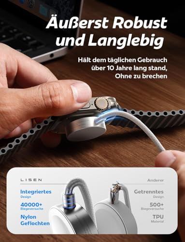 Lisen 5W Apple Watch Ladekabel mit Magnet für schnelles Laden